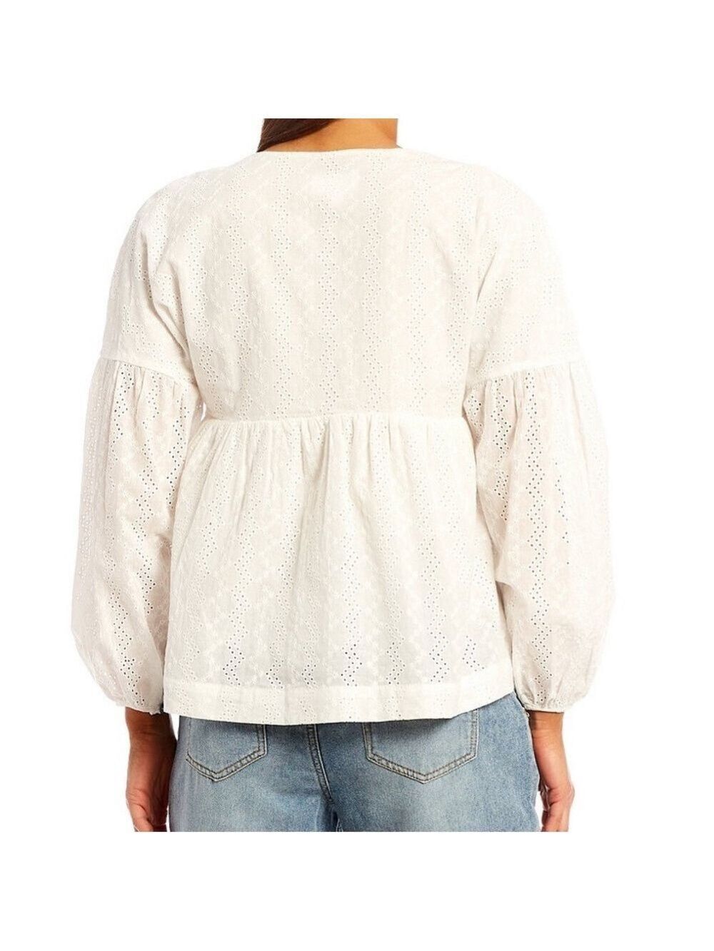 White Eyelet Babydoll Top by Every - Multiple - Picture 3 of 12